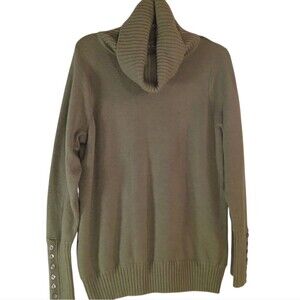 Vintage Tweeds Long Sleeve 100% Merino Wool Green Cowl Neck Sweater 1X